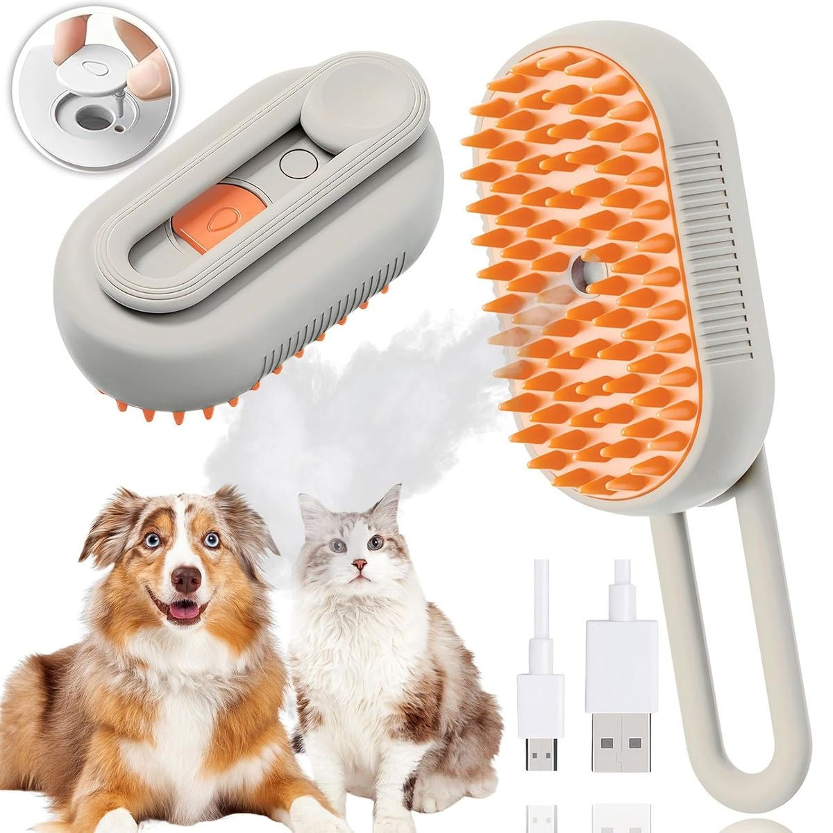 Cepillo de vapor 3 en 1 para mascota