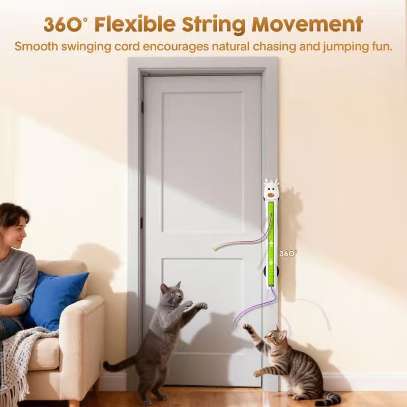 🐱✨Auto Motion Flying Rope Cat Toy — From Lazy to Crazy